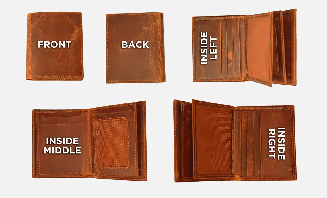 Custom Genuine Leather Wallet for Men, Personalized Gift Ideas, LHB004