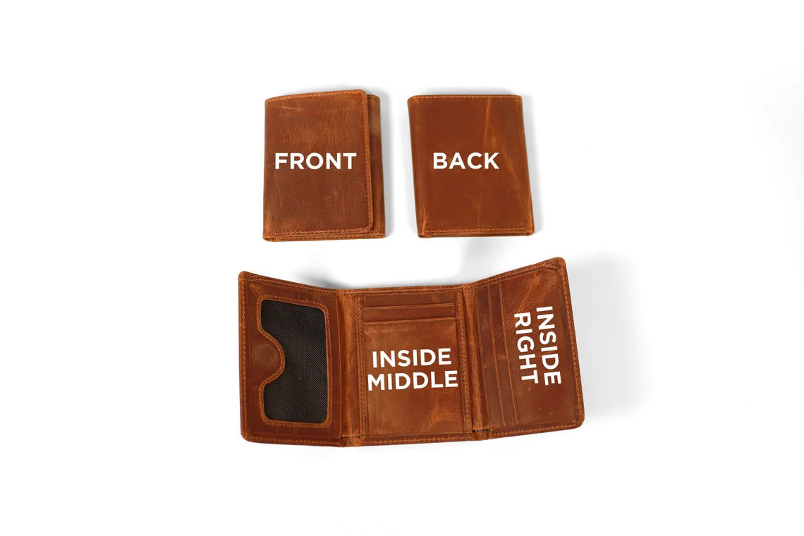 Personalized Magnetic Genuine Leather Wallet, LHT002
