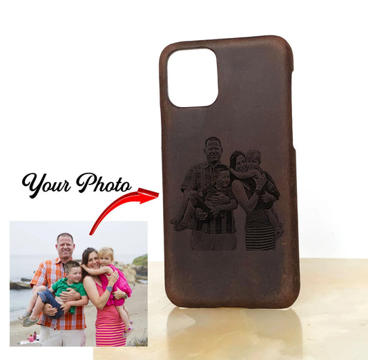 iPhone Case With Photo Personalized Leather Cover 11 12 Pro Max Engraved Cases, iPhone 12/12 Pro/ 12 Pro Max /12Mini/11 Pro/ 11 Pro Max Case