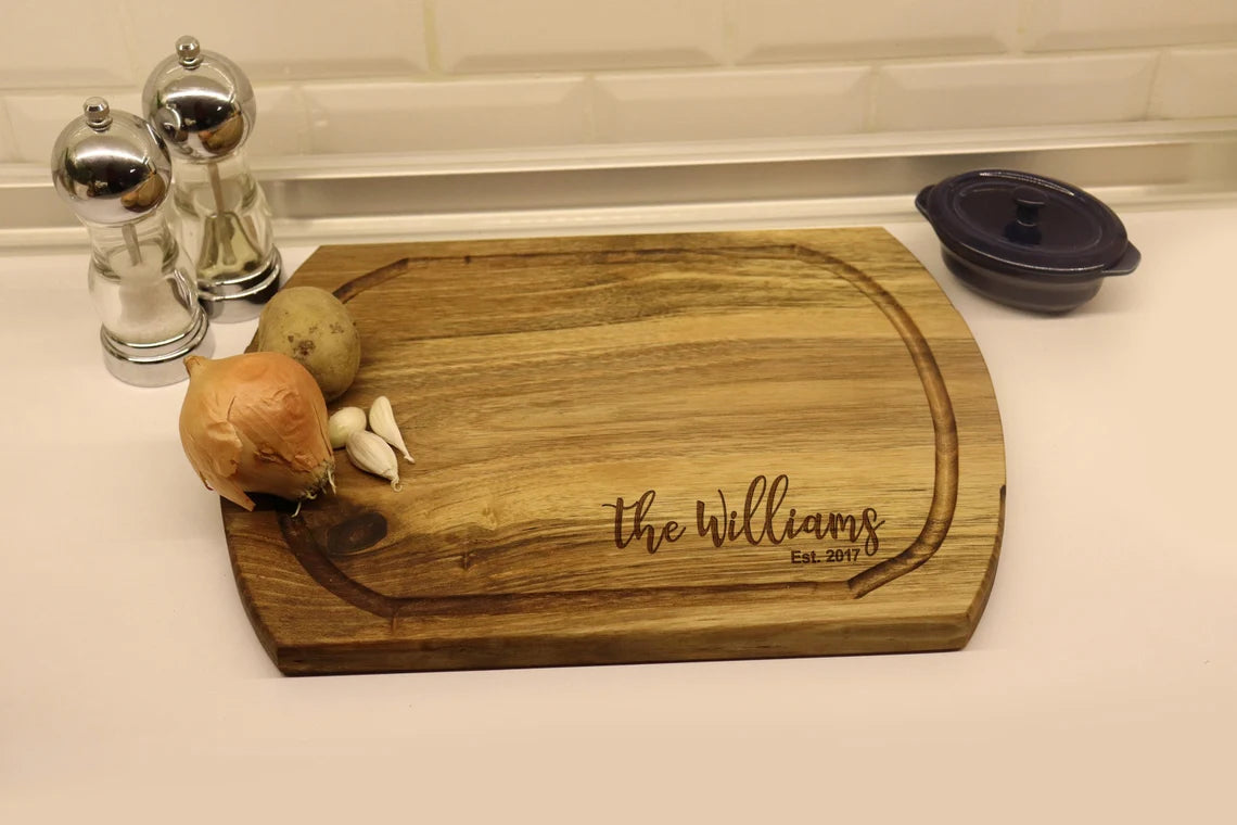Personalized Wedding Gift Engraved Cutting Board