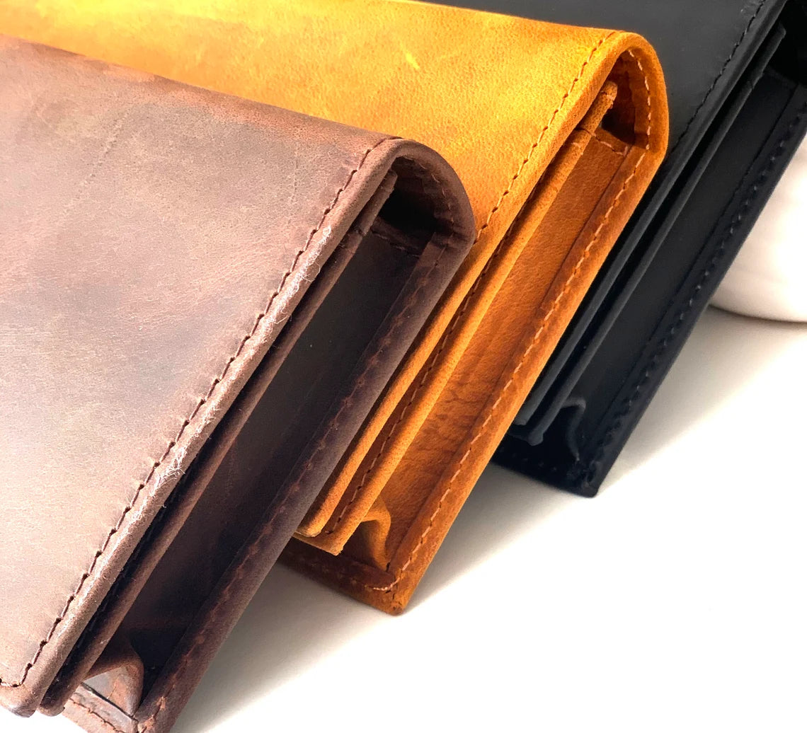 Custom Men's Wallet Personalized Photo Genuine Leather Wallet Clutch Bag, RFID Protected Engraved Men Long Wallet, LHL005