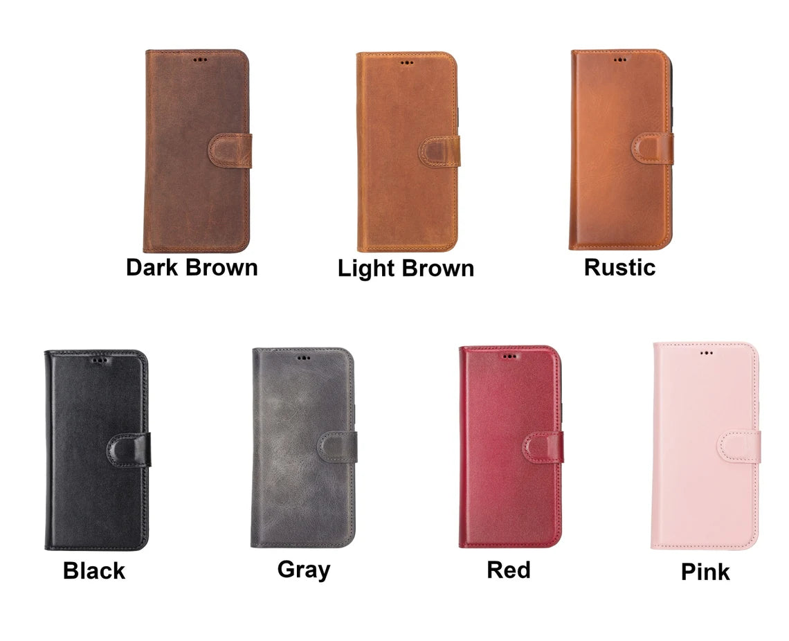 Custom iPhone 14 Pro Max Leather Case RFID PROTECTED Wallet Wireless Charging Case, Engraved 14 Plus Magnetic Case, Personalized 14 Pro Max