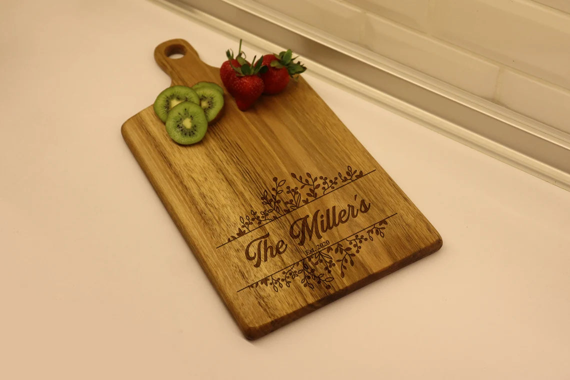 Engraved Steak Cutting Board Charcuterie Board Personalized Cheese Board Custom Engagement Bridal Gift Wedding Housewarming Anniversary Gift