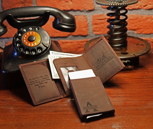Valentines Gift Personalized Trifold Wallet with a removable Pop Up Credit Card Wallet Monogrammed Leather Picture Wallet Handwriting wallet
