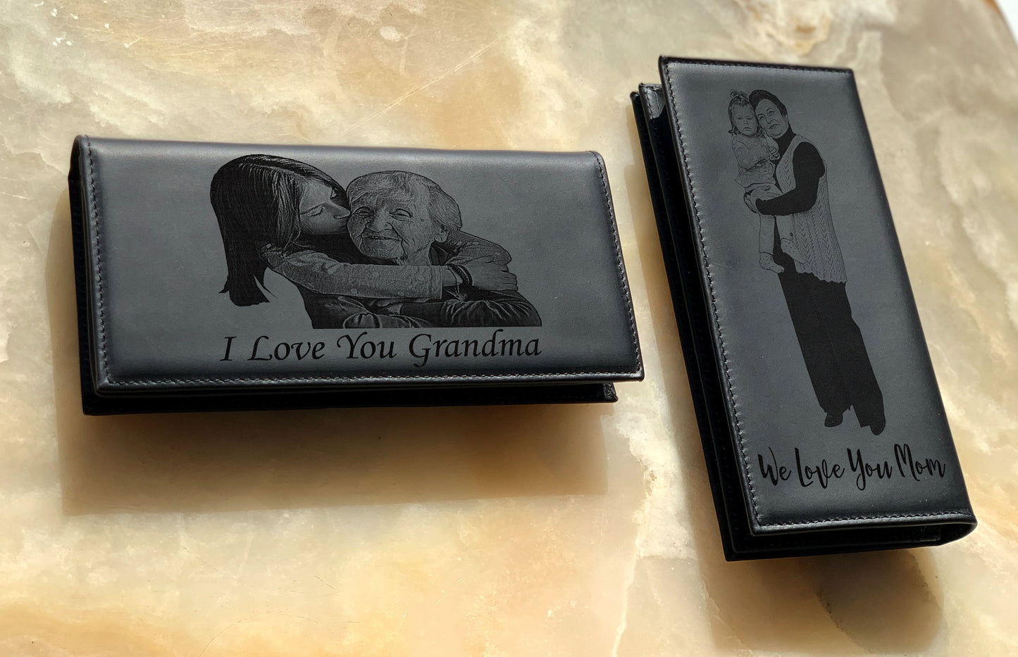 Personalized Picture Custom Genuine Leather Wallet, RFID Protected Long Handbag LHL005