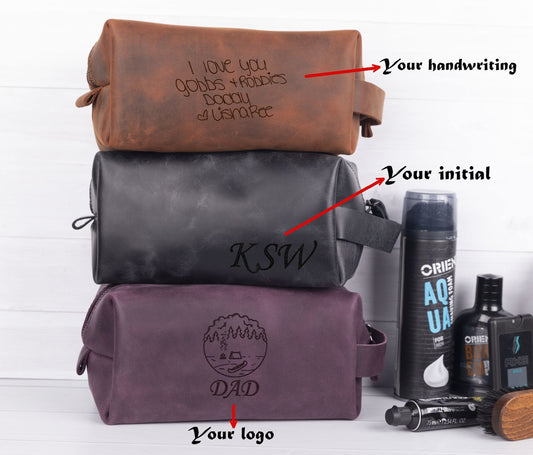 Personalized Mens Dopp Kit, Customized Toiletry Bag, LHG009