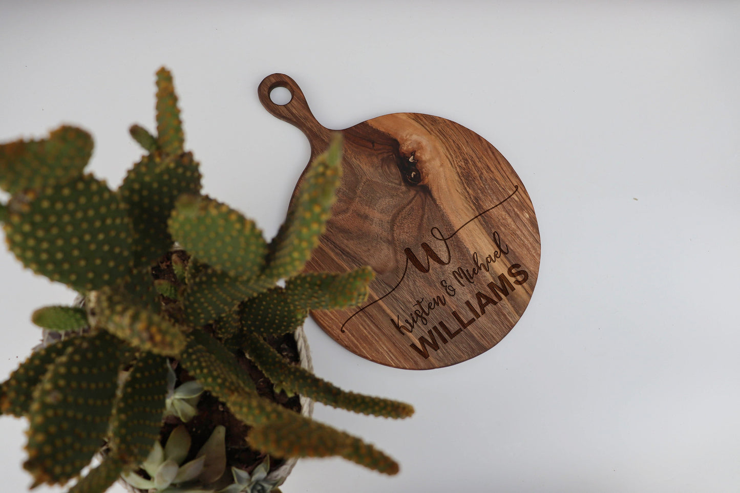 Charcuterie Board, Personalized Serving Board With Handle, Monogrammed Engraved Cheese Board, Housewarming Engagement Bridal Shower Gift