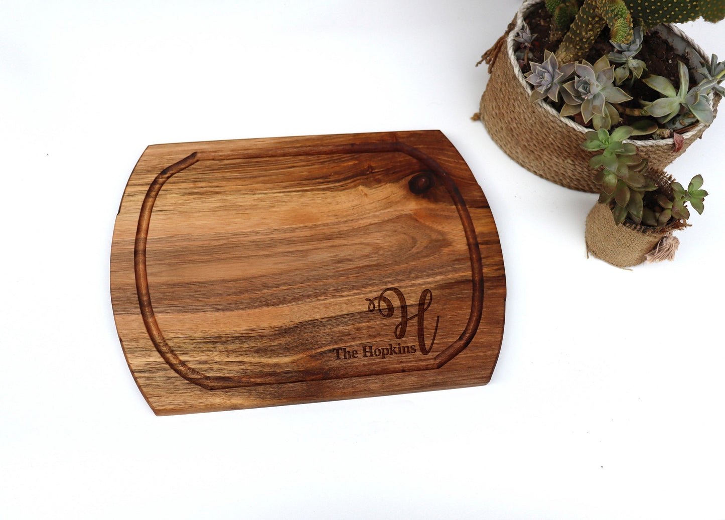 Charcuterie Board, Personalized Serving Board With Handle, Monogrammed Engraved Cheese Board, Housewarming Engagement Bridal Shower Gift