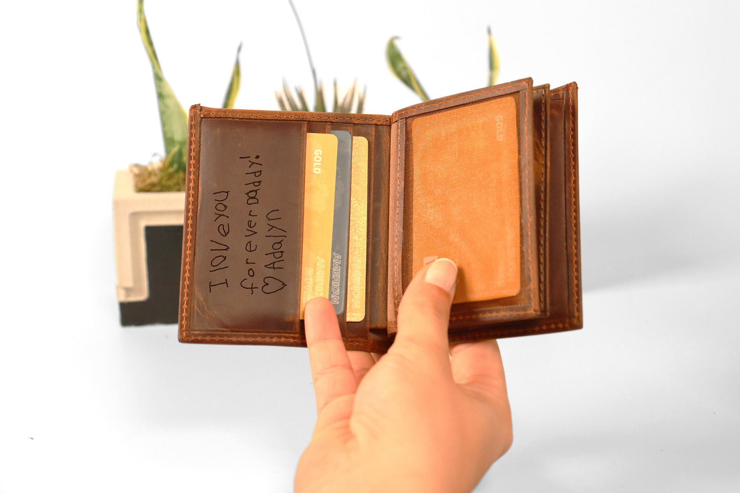 Handmade Genuine Leather Men's Wallet Premium Product Real Cowhide Wallets, LHB004