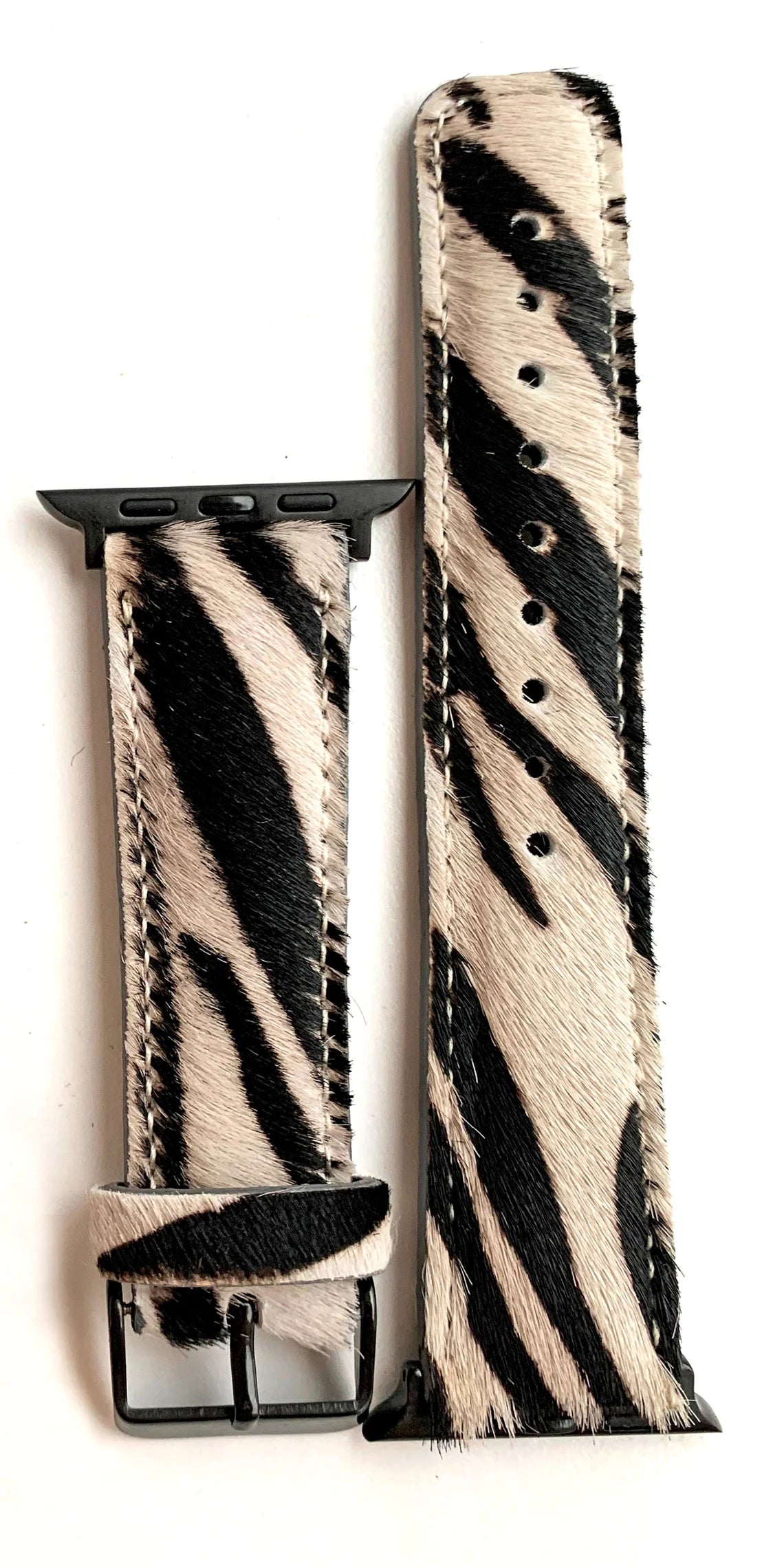 Christmas Gift, Furry Zebra Leather Watch Band Strap for Apple Watch Series 1, 2, 3, 4, 5, 6, 7, 8, SE, Ultra (49, 45, 44, 42, 41, 40, 38 mm), Furry Zebra Strap