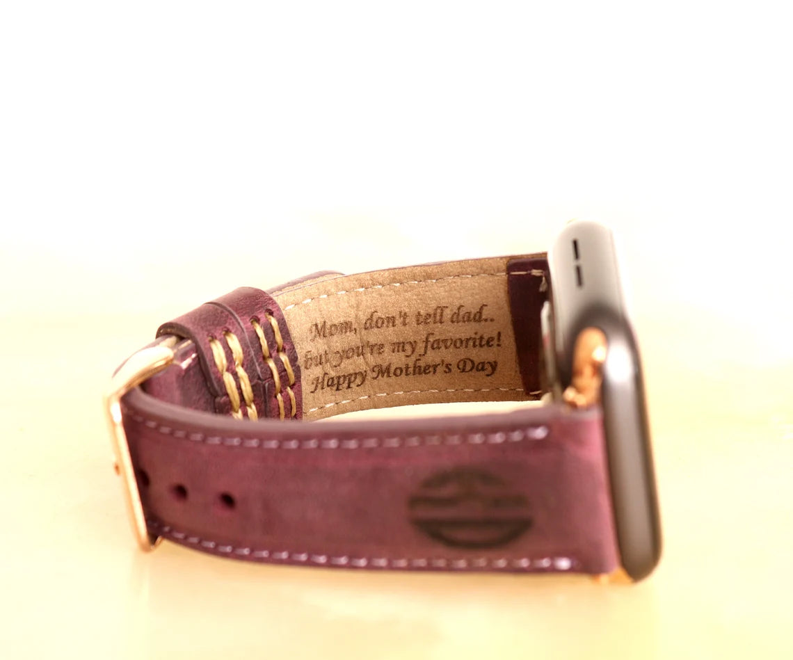 Custom Apple Watch Band 40mm 38mm 42mm 44mm Leather 40mm Monogram