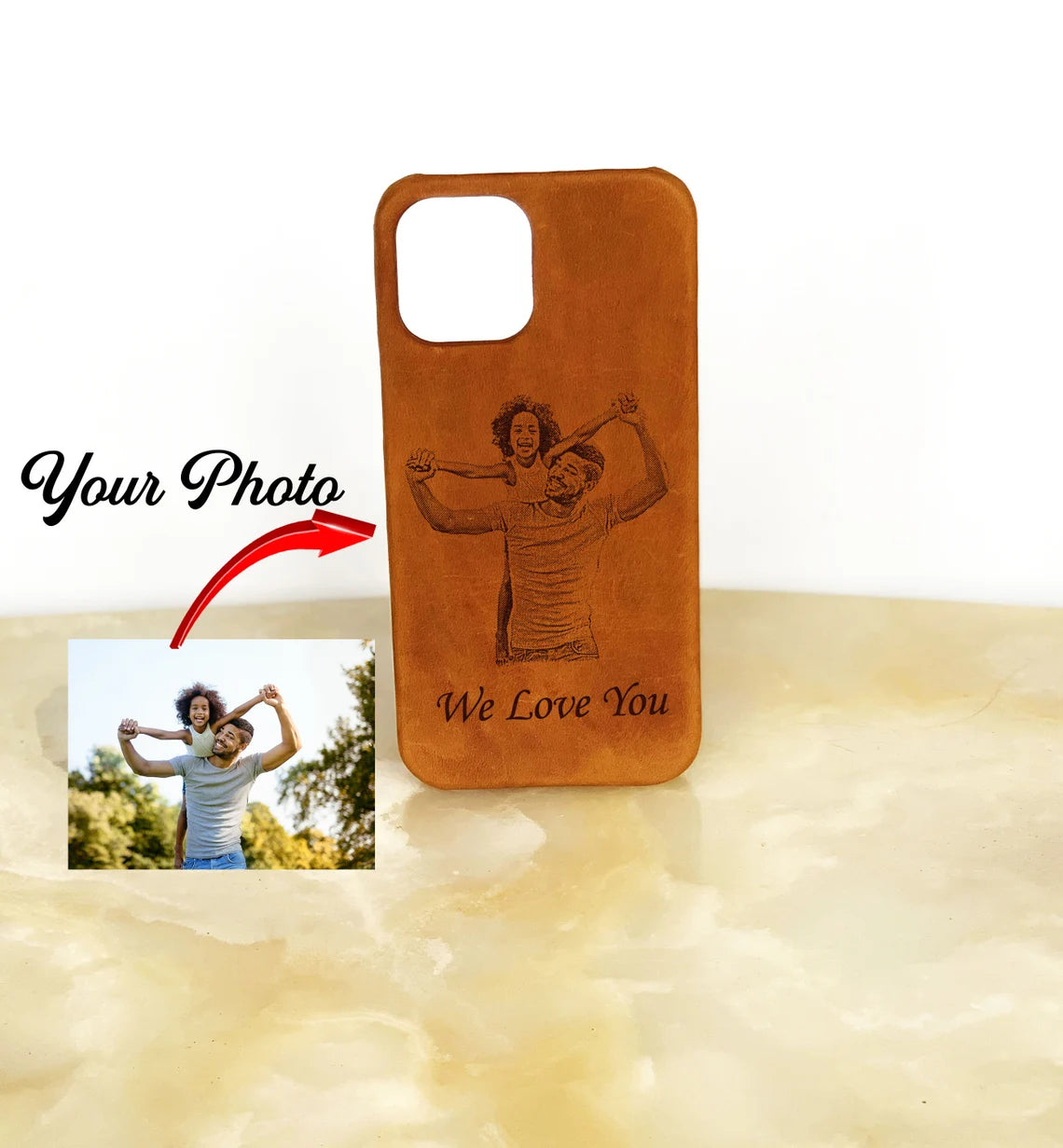 Groomsmen Gifts, 12 Pro Max iPhone Case With Photo Personalized Leather Cover, iPhone 12/12 Pro/12 Pro Max/12 Mini/11 Pro/ 11 Pro Max Case