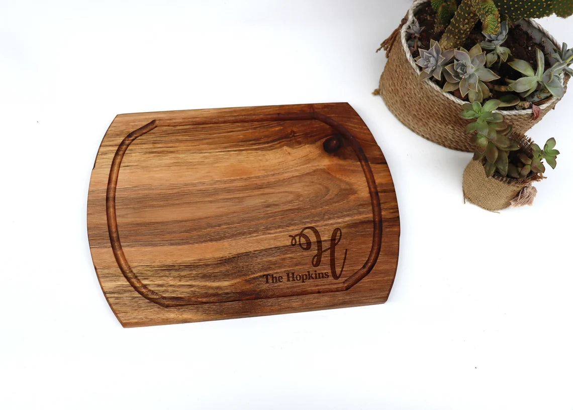 Engraved Steak Cutting Board Charcuterie Board Personalized Cheese Board Custom Engagement Bridal Gift Wedding Housewarming Anniversary Gift