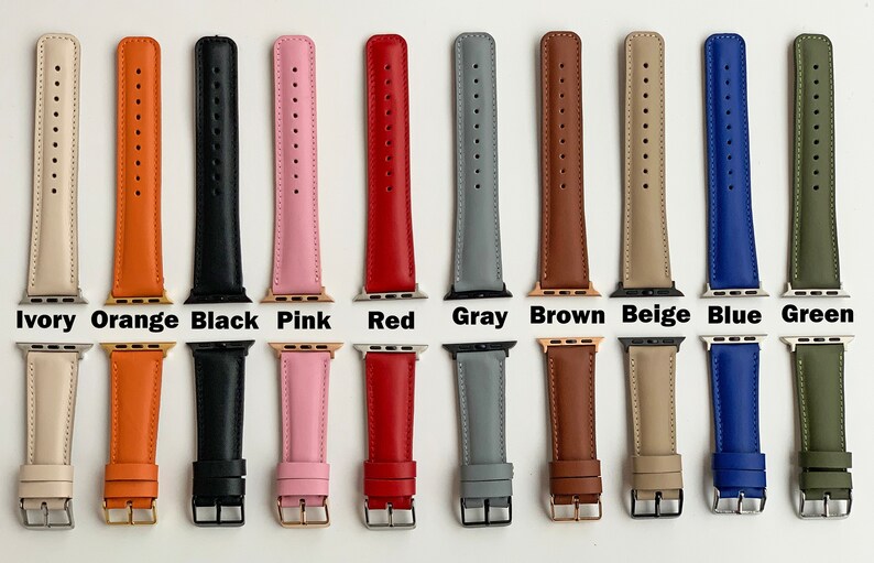 Woman's Custom Personalized Apple Watch Band Strap 38mm, 42mm, 40mm, 44mm Mothers Day Gift, Leather 40mm Monogram Gift for Wife iWatch Strap