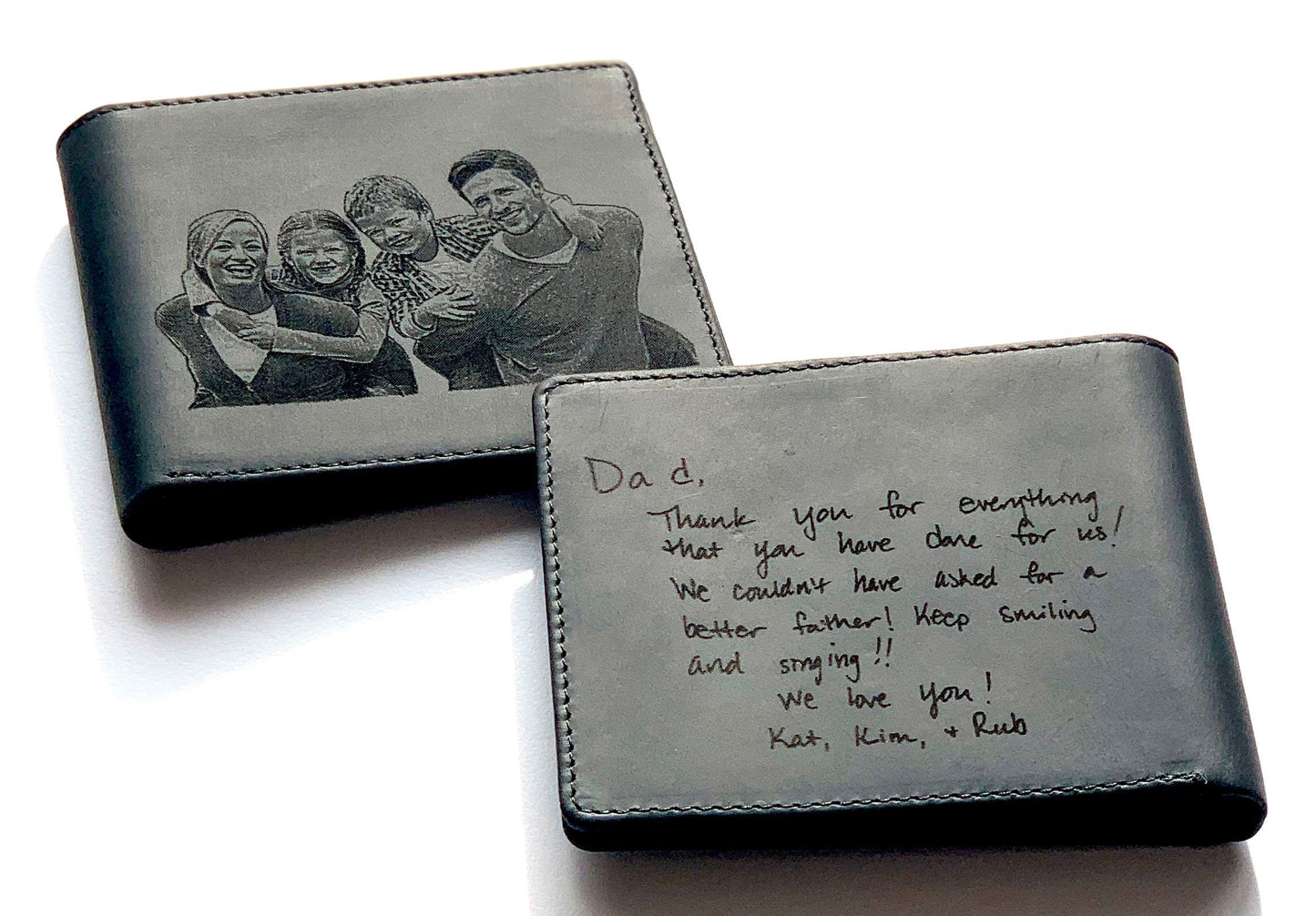 RFID PROTECTED Men's Wallet, Personalized Bifold Genuine Leather Wallet, LHB003