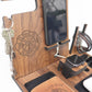 Personalized Docking station with gun holder, Wood docking station, Nightstand organizer with gun holder, Police officer gift, Tech Gift