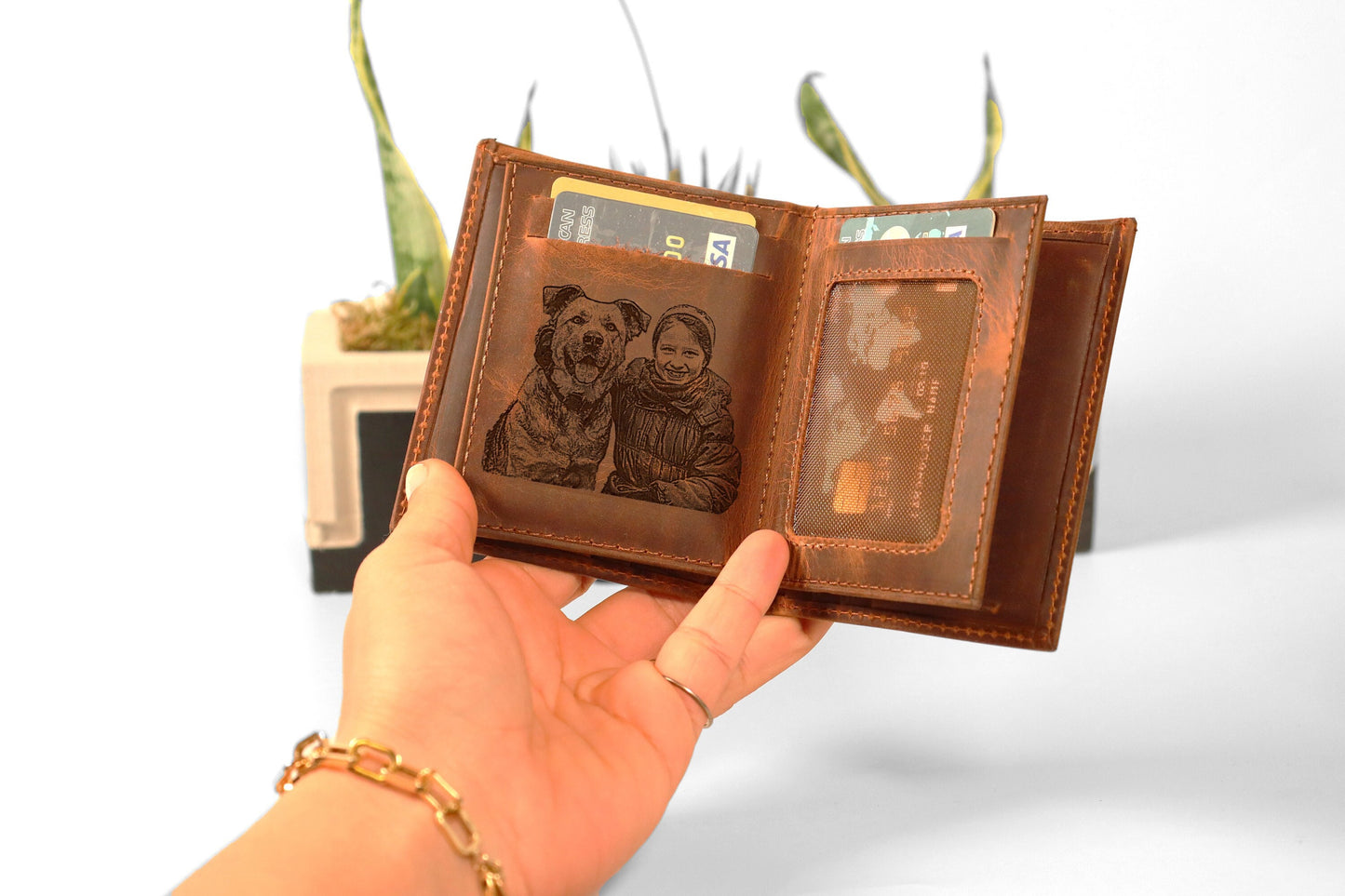 Handmade Genuine Leather Men's Wallet Premium Product Real Cowhide Wallets, LHB004